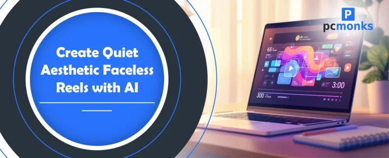 A split-screen showing a minimalist AI video interface on a laptop and a high-quality aesthetic reel of a steaming coffee cup on a wooden table.