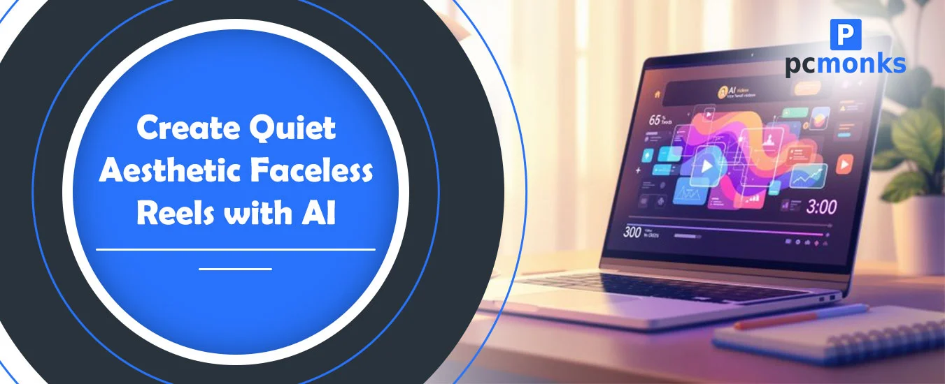 A split-screen showing a minimalist AI video interface on a laptop and a high-quality aesthetic reel of a steaming coffee cup on a wooden table.