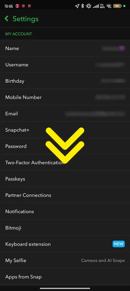 Navigating to Snapchat Privacy Control settings to manage story visibility