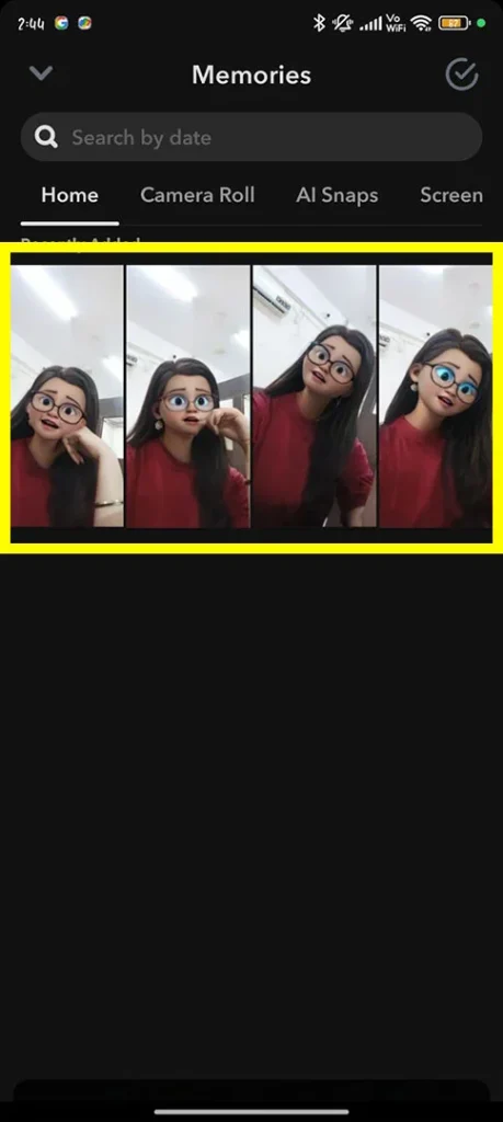 Using the 'Select' tool in Snapchat Memories to batch-select up to 100 photos and videos for a free backup to Google Photos.