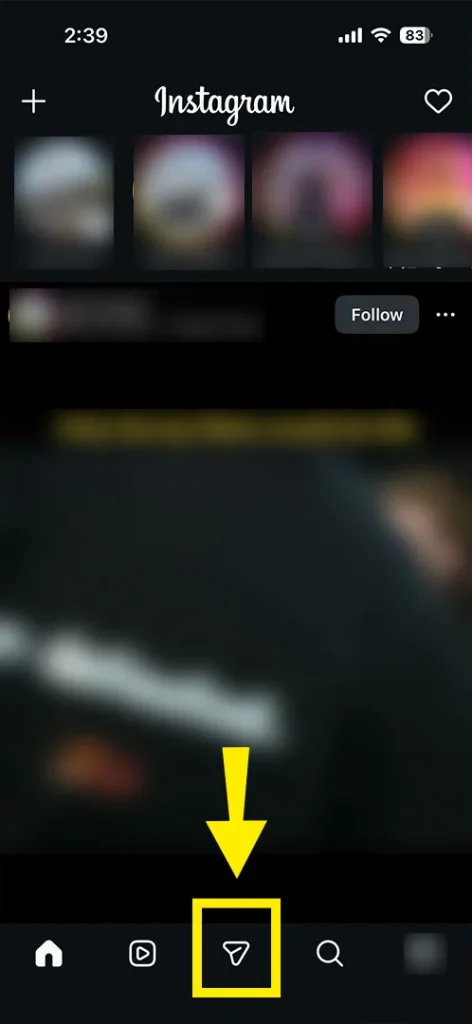 User interface of the Instagram Direct Messages tab highlighting the Notes tray at the top of the screen.