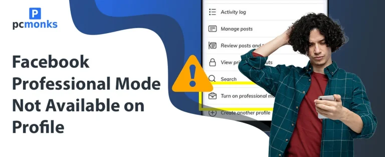 Step-by-step guide showing how to fix Facebook Professional Mode not available on profile by adjusting privacy settings.