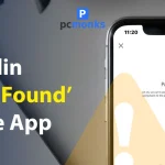 Person holding a smartphone displaying a LinkedIn Page Not Found error screen with troubleshooting steps in the background.