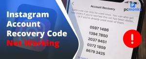 A smartphone displaying a locked Instagram login screen alongside an envelope symbol, representing an Instagram account recovery code not working error
