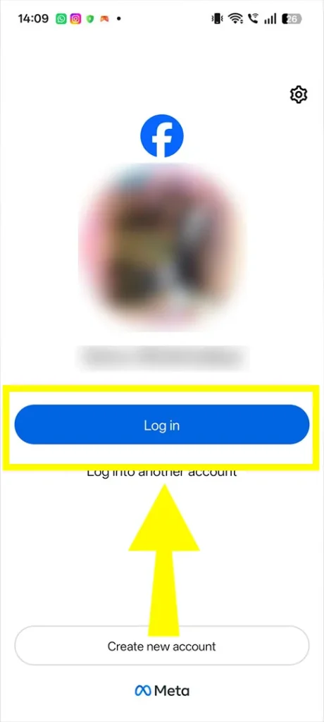 Browser screenshot of the Meta Business Suite login panel with dedicated fields for username and password entry.