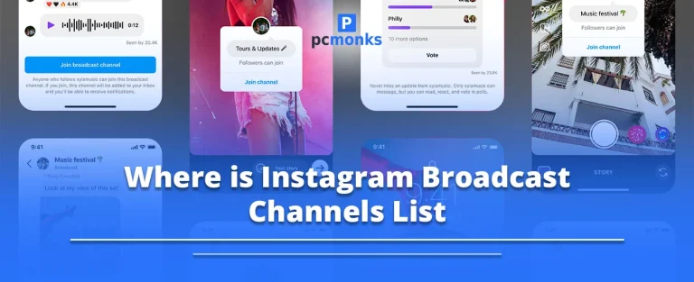 A smartphone screen displaying the Instagram broadcast channels list and creator updates in the DM inbox.