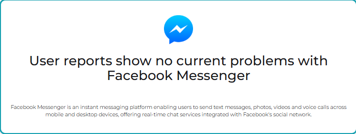 Downdetector chart showing Facebook Messenger server outage status to check why messages are sent but not delivered to one person
