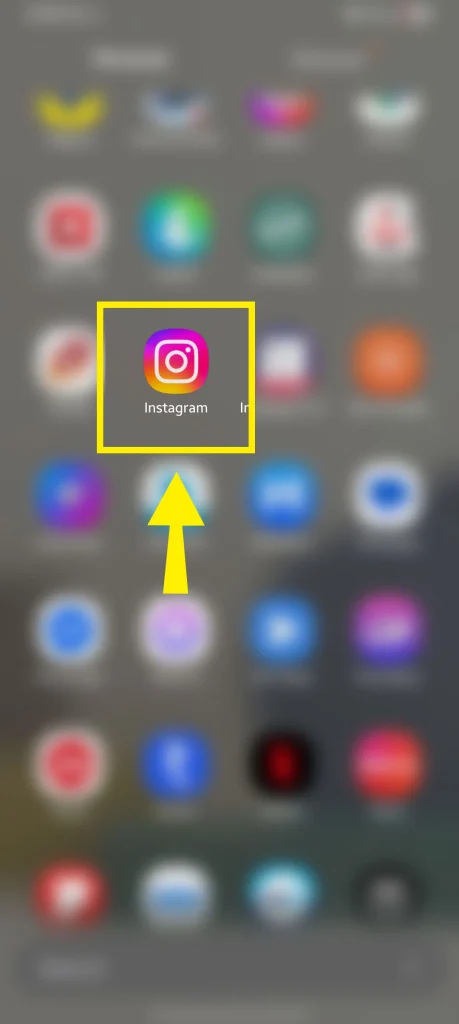 Step 1 to view chronological Instagram posts: Tapping the Instagram logo to access hidden feed settings.