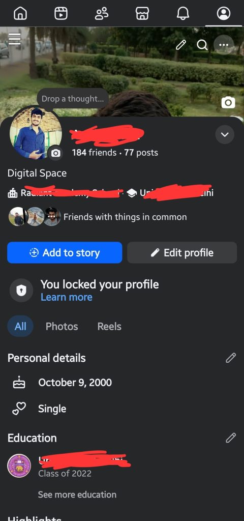 Step-by-step guide showing how to fix Facebook Professional Mode not available on profile by adjusting privacy settings.