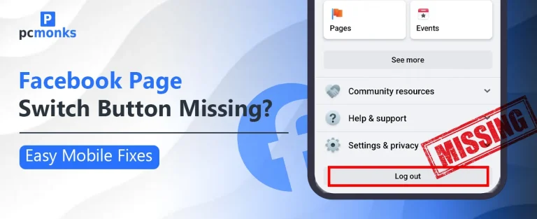 Facebook Page Switch Button Missing on Mobile