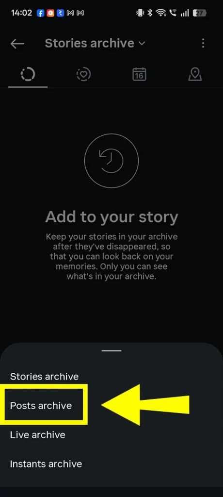 Select Posts archive from the list