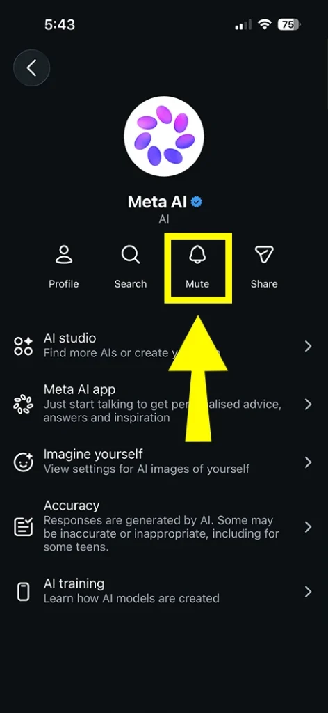 Tap Mute.