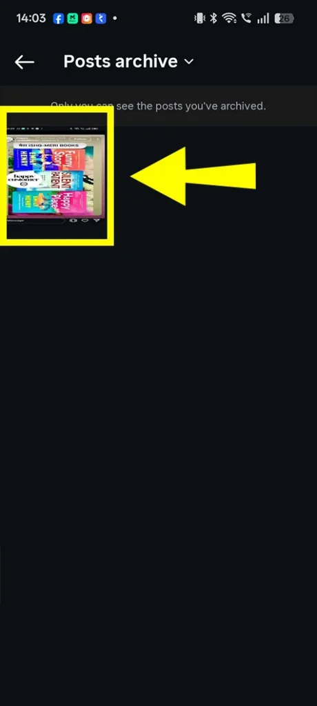 Browse your archived posts to find the missing photo or video.
