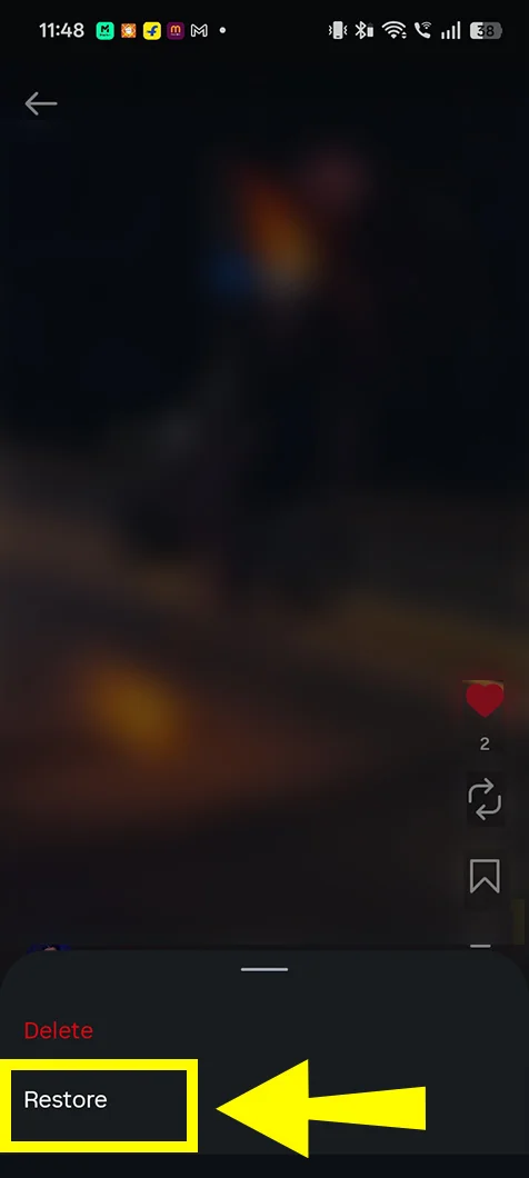 Tap Restore.
