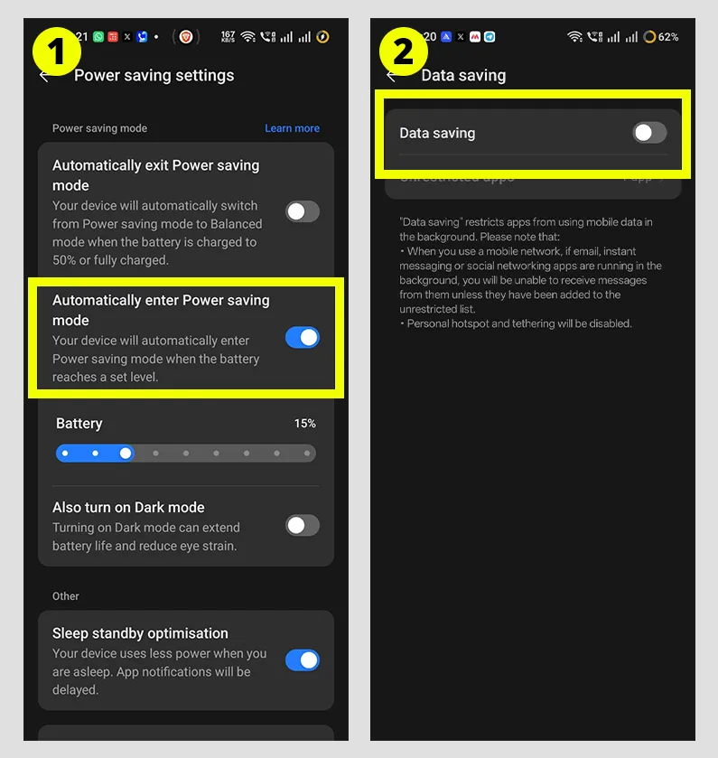 Android settings menu showing the Apps list with Instagram selected.