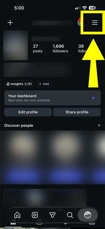 Tap Settings and privacy or Settings and activity — the exact name depends on your app version. 