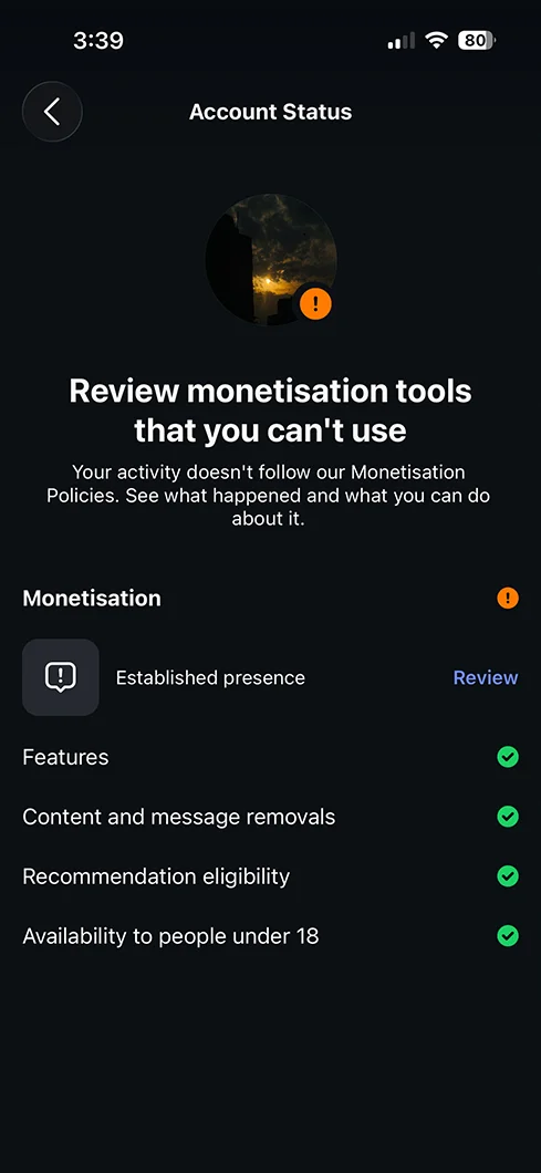 Close and reopen the app and view your profile to confirm the label.